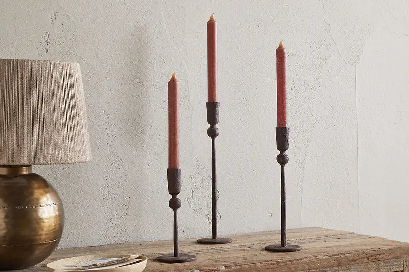 NKUKU MAWINDI CANDLE HOLDER RUST