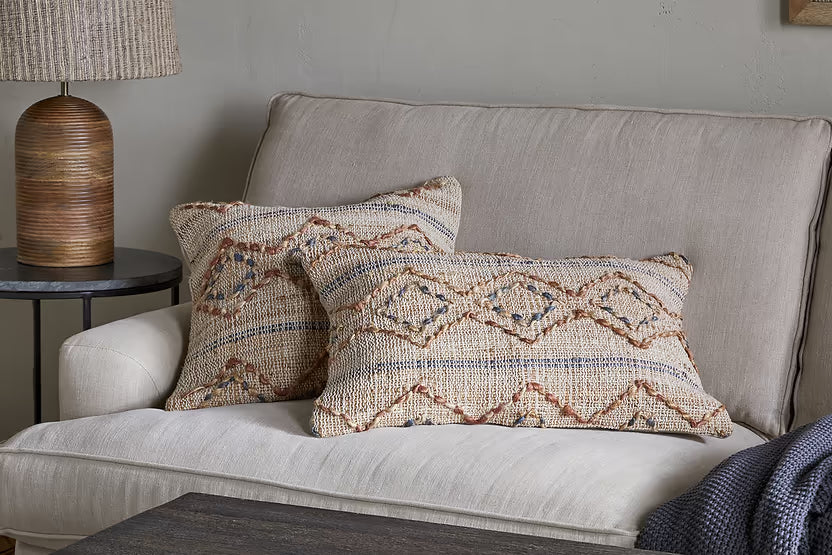 NKUKU NILA ESHA CUSHION COVER RUST & INDIGO