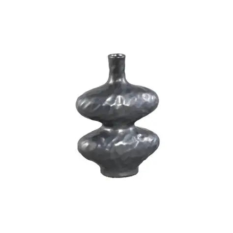 PTMD CHELSEAN BLACK OVAL BULBY SHAPED CERAMIC VASE