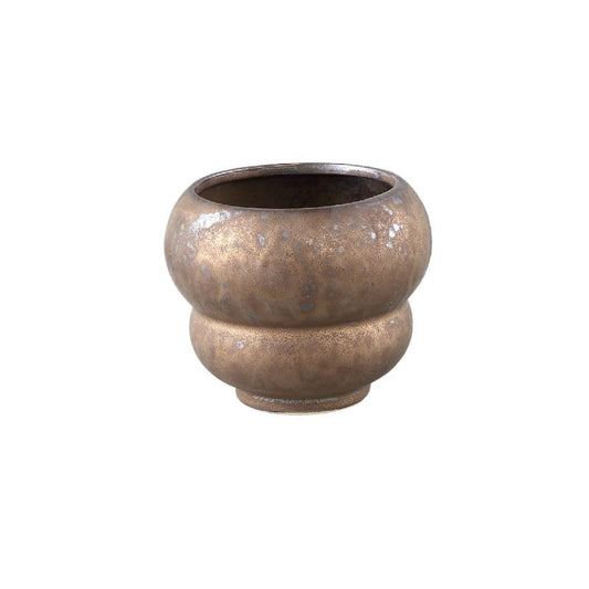 PTMD ANASHE BRONZE CERAMIC POT LAYERS ROUND