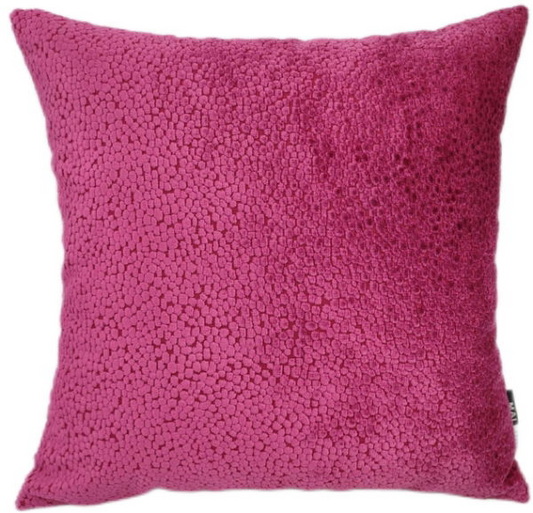 MALINI VELVET DOT CUSHION-FUSCHIA