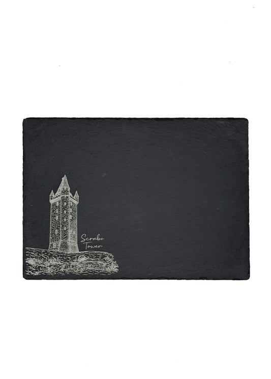 SCRABO TOWER SLATE CHEESE BOARD AND CHEESE KNIFE GIFT SET
