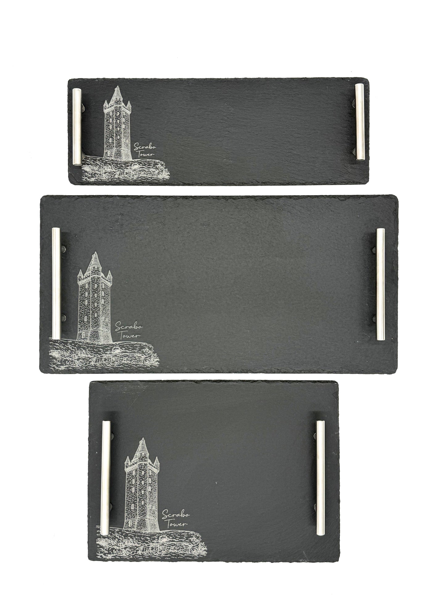 SCRABO TOWER SLATE SERVING TRAY GIFT SET BOXED S/M/L