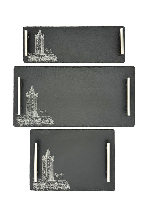 SCRABO TOWER SLATE SERVING TRAY GIFT SET BOXED S/M/L