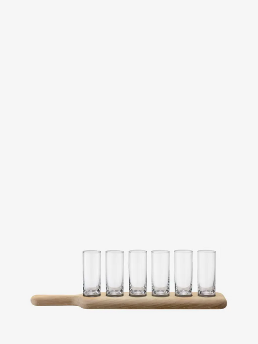 SHOT GLASS SET & OAK PADDLE SET