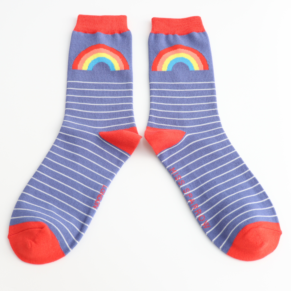 RAINBOW & STRIPES SOCKS DENIM