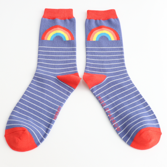 RAINBOW & STRIPES SOCKS DENIM