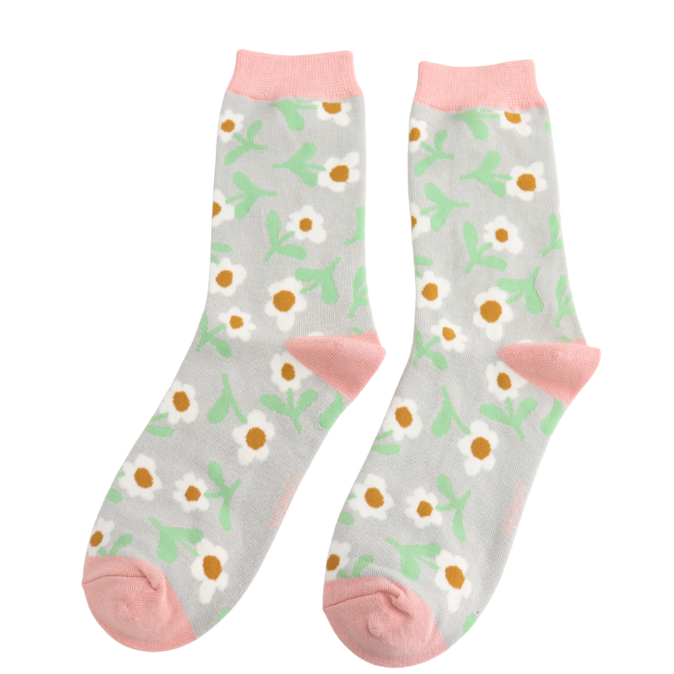 LAZY DAISY SOCKS SILVER