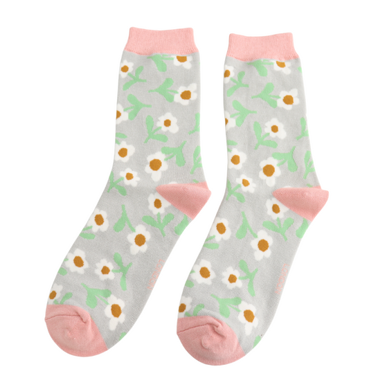 LAZY DAISY SOCKS SILVER