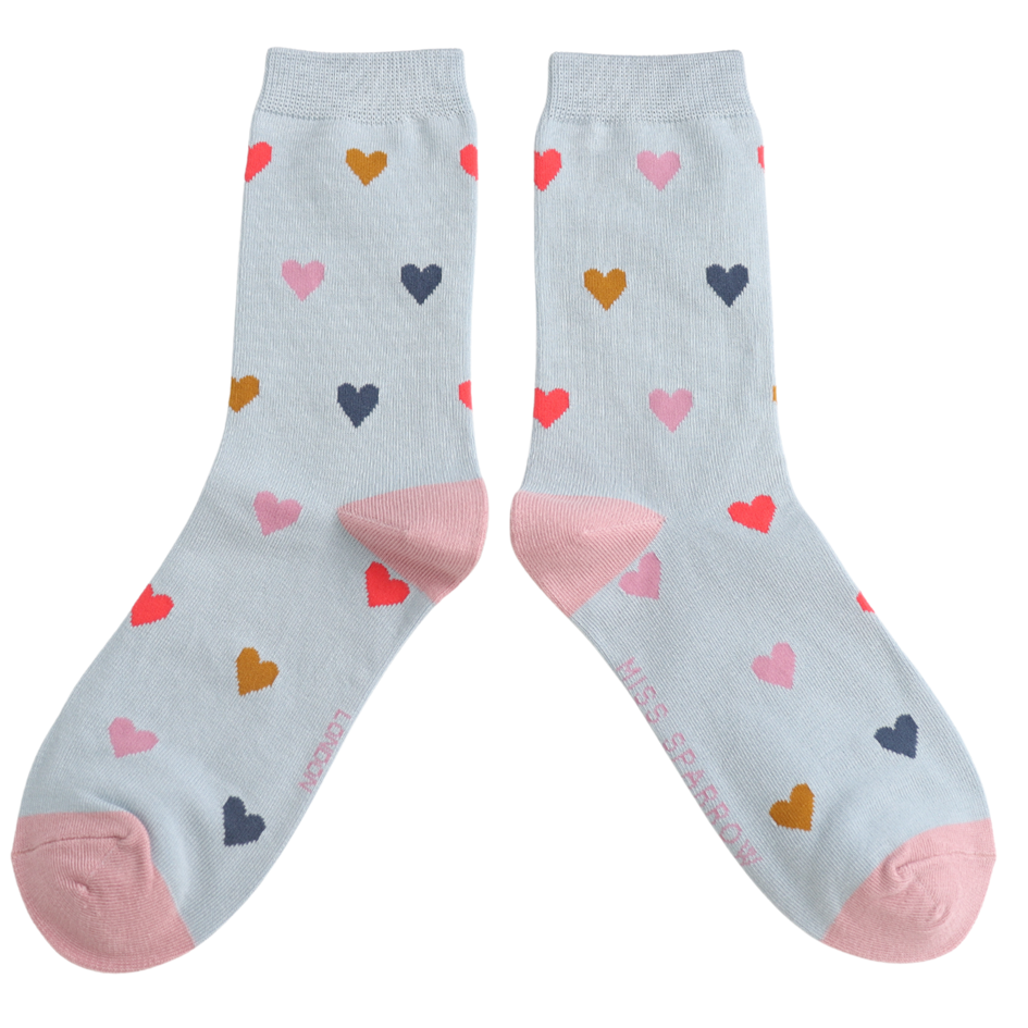 MULTI HEARTS SOCKS BLUE