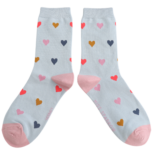 MULTI HEARTS SOCKS BLUE