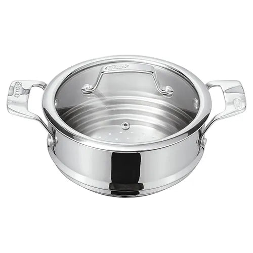 STELLAR STAINLESS STEEL STEAMER INSERT WITH GLASS LID