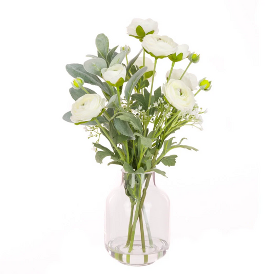 RANUNCULUS MIX IN BOTTLE VASE