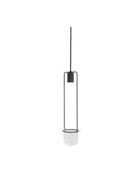 LIGHT & LIVING HANGING LAMP+PLANT HOLDER 12*40CM YAZLIN D.GREY+CLEAR GLASS