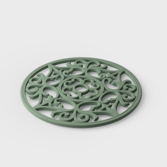 VINTAGE ROUND SILICONE TRIVET & PLACEMAT