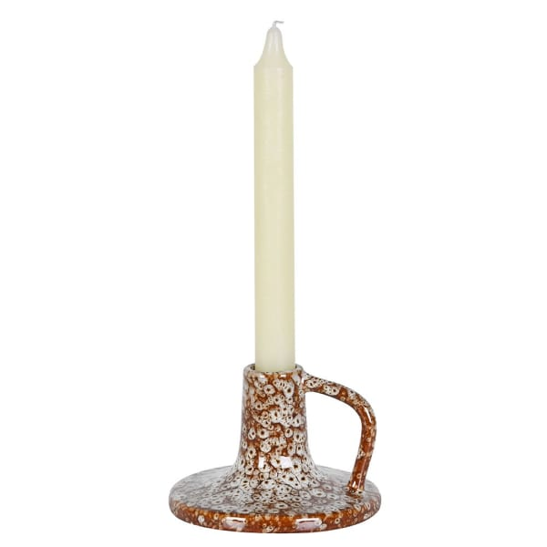 SLIP GLAZE CANDLE HOLDER