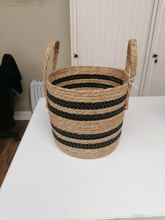STORAGE BASKET BLACK STRIPE MEDIUM