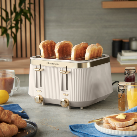 RUSSELL HOBBS BRONTE  4 SLICE TOASTER-STONE