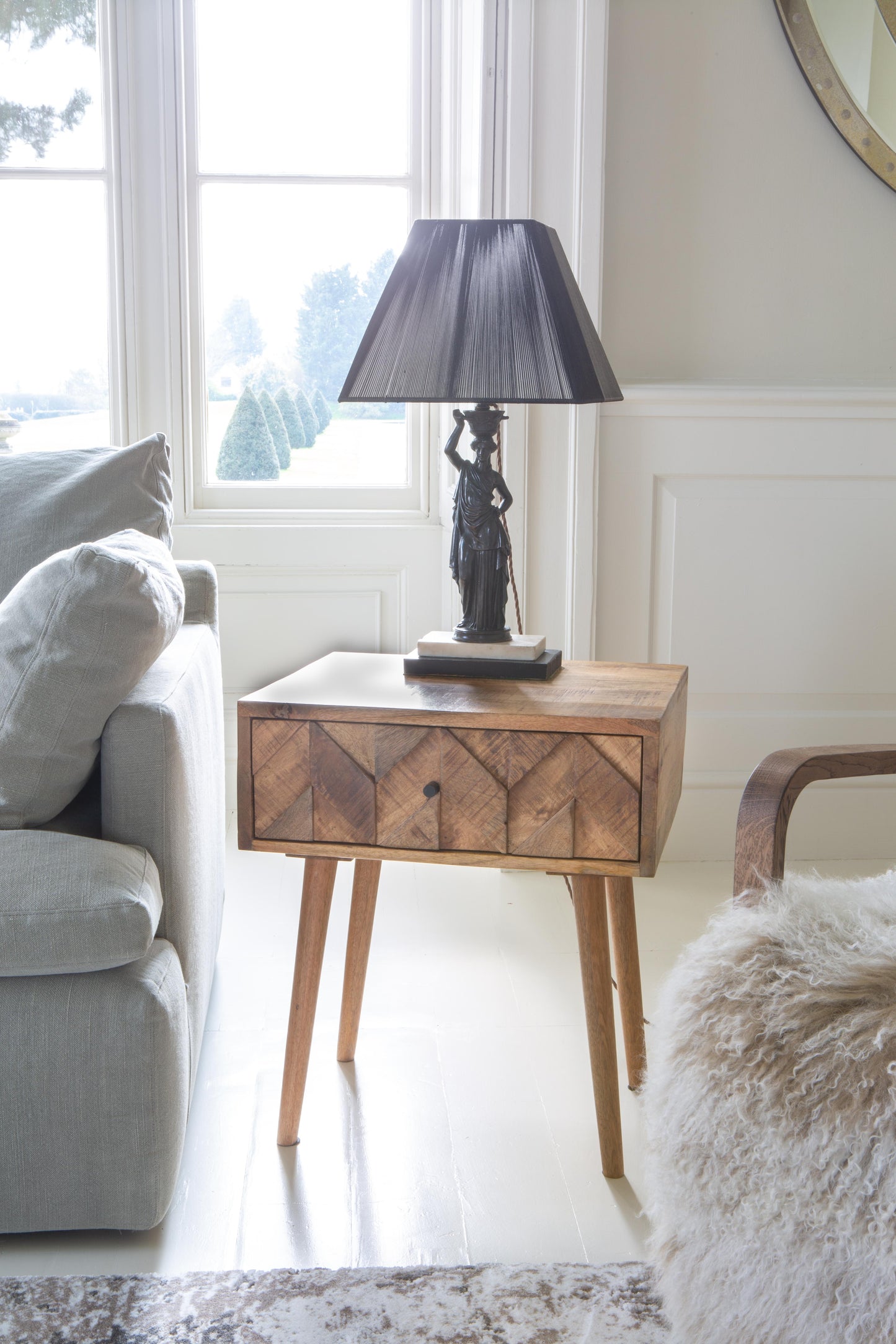 CHEVRON SIDE TABLE