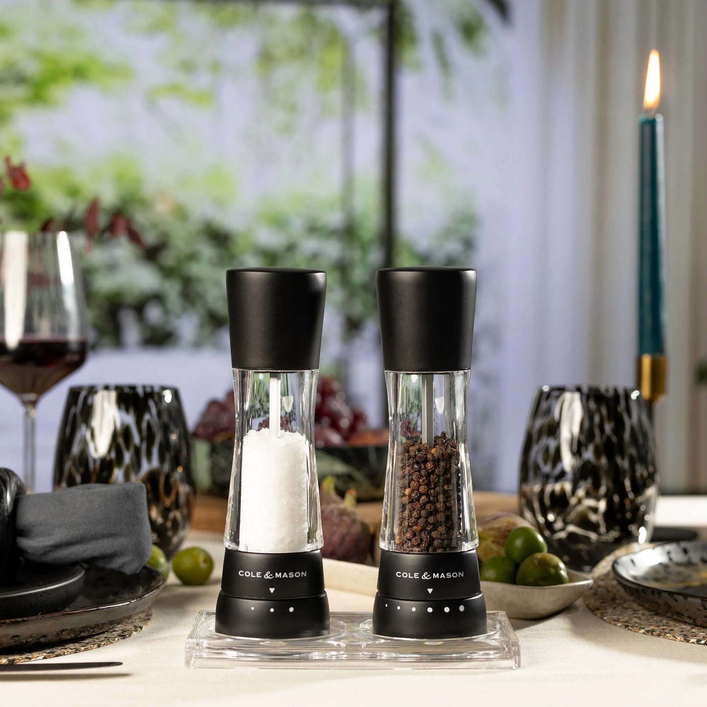 Derwent Matt Black Salt & Pepper Mills