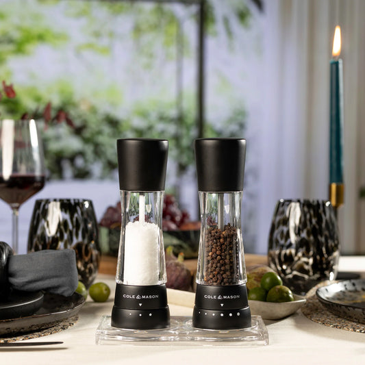 Derwent Matt Black Salt & Pepper Mills