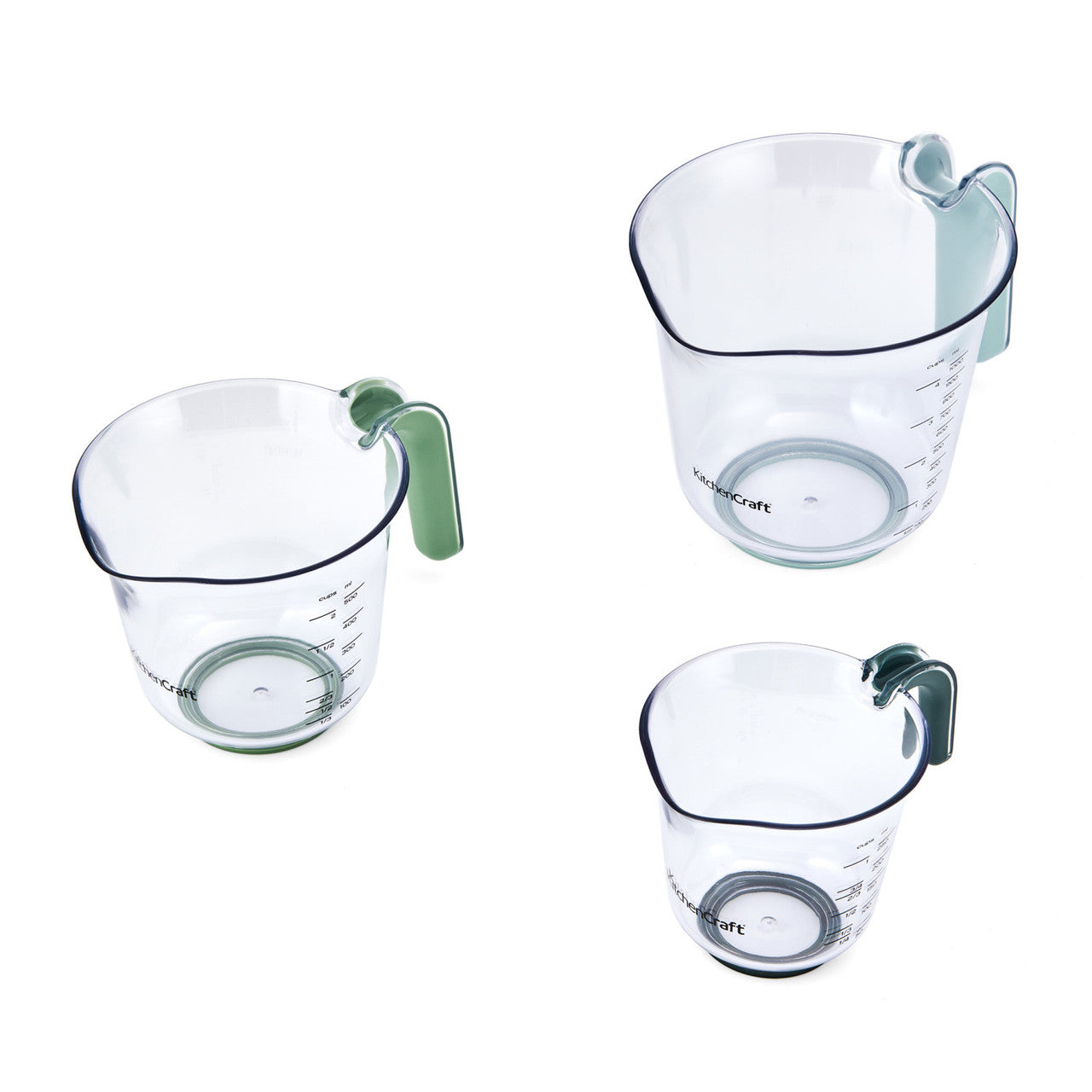 KC BLUE MEASUING JUGS SET OF 3 GREEN