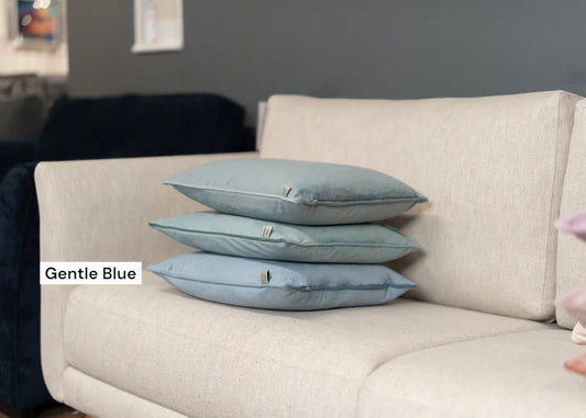 FERVOR + HUE CUSHION VELVET PLAIN GENTLE BLUE 50x50CM