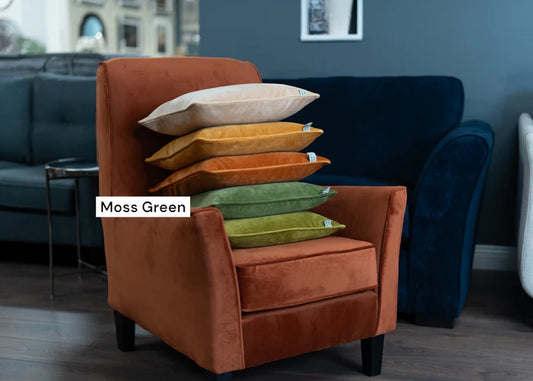 FERVOR + HUE CUSHION VELVET PLAIN MOSS GREEN 50x50CM