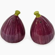 CERAMIC FIG SALT & PEPPER POTS IN COLOUR