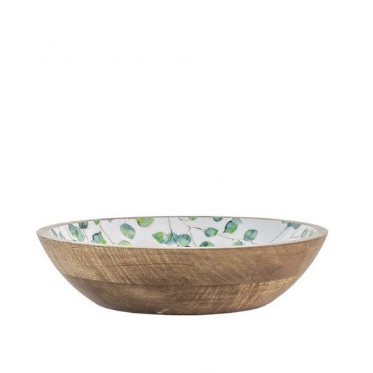 EUCALYPTUS BOWL SMALL GREEN NATURAL WHITE