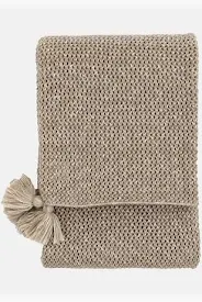 KNITTED TASSEL THROW NATURAL