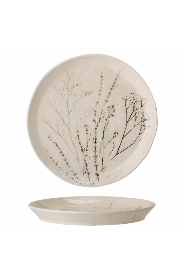 BEA PLATE, NATURE, STONEWARE
