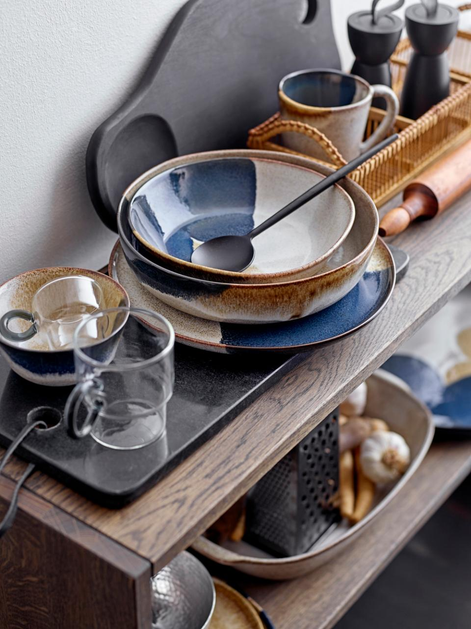 JULES DEEP PLATE GREY STONEWARE