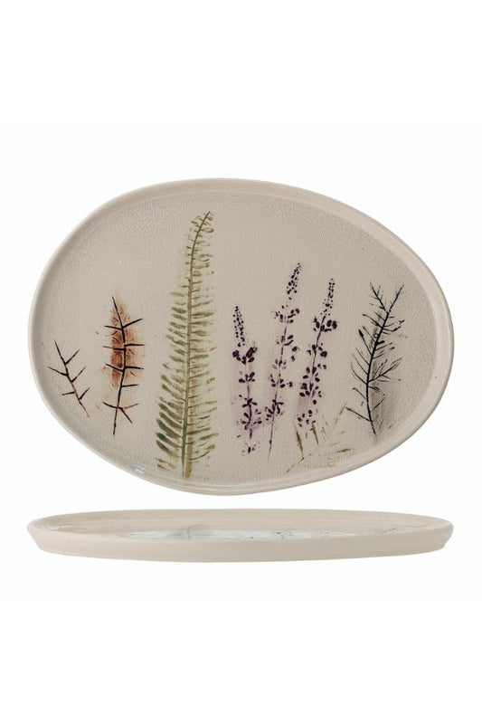 BEA SERVING PLATE, NATURE, STONEWARE