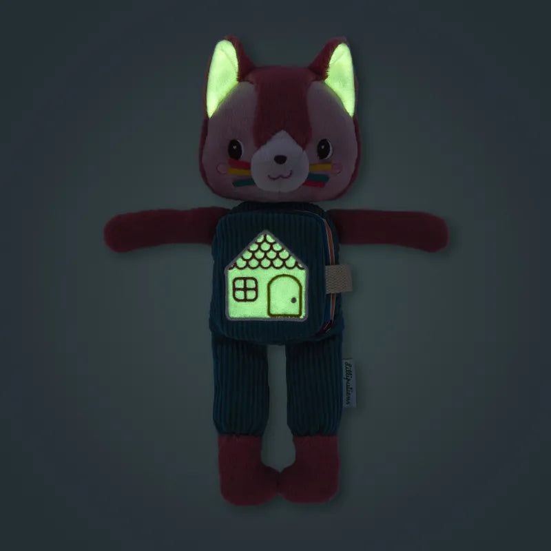 GLOW-IN-THE-DARK SOFT TOY AND FABRIC BOOK, JEANNE THE CAT