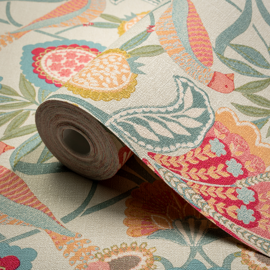 PERSIAN GARDEN PINK WALLPAPER
