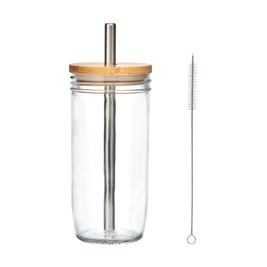 LC BUBBLE TEA GLASS WITH STRAW