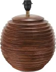 PEMBURY BROWN WASH LARGE TURNED WOOD LAMP BASE