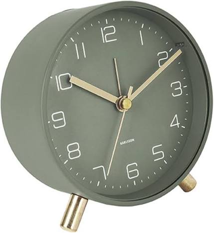 ALARM CLOCK LOFTY METAL MATT GREEN H5.2CM