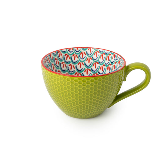 MK GREEN BLUE GEOMETRIC MUG 330ML