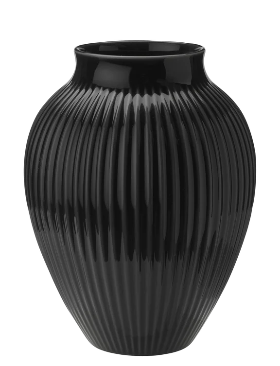 KNABSTRUP VASE H 27CM RIPPLE BLACK