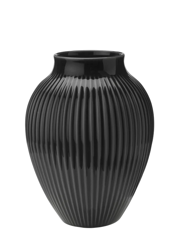 KNABSTRUP VASE H 20CM RIPPLE BLACK