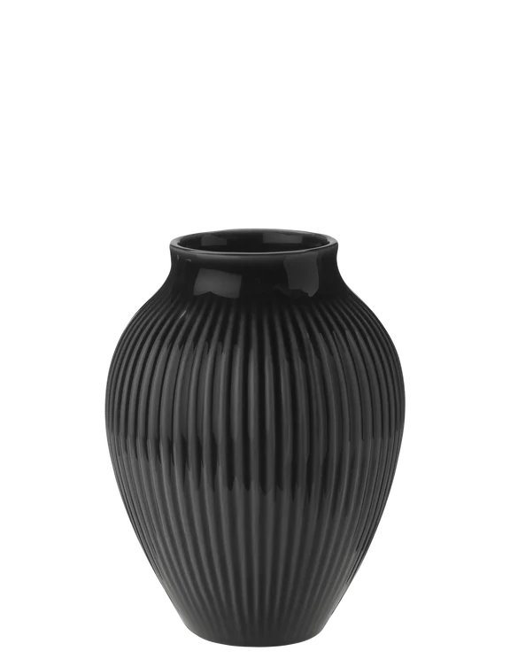 KNABSTRUP VASE H 12.5CM RIPPLE BLACK