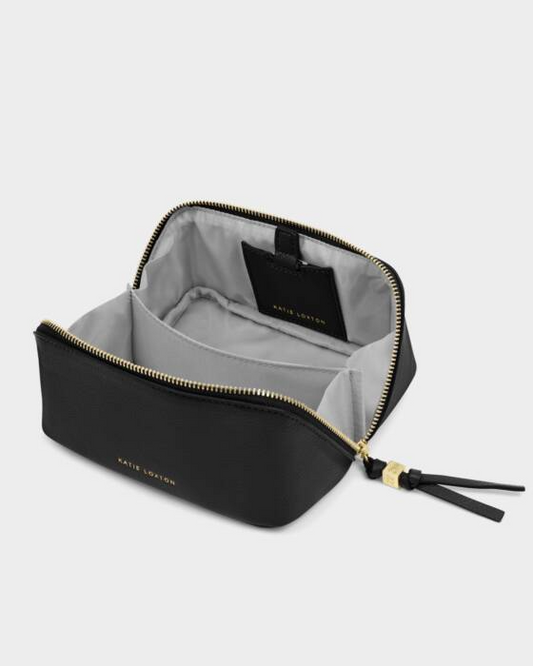 FOLD OUT MIRROR MAKE UP BAG-BLACK