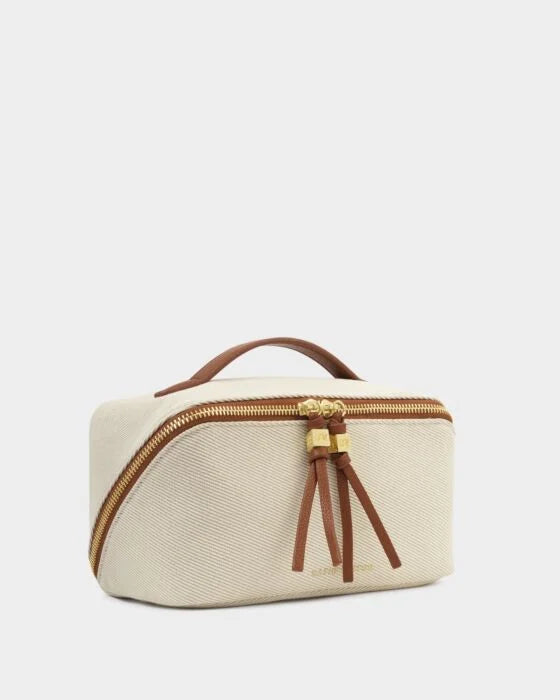 SOHO MED MAKE UP/WASH BAG CANVAS COGNAC