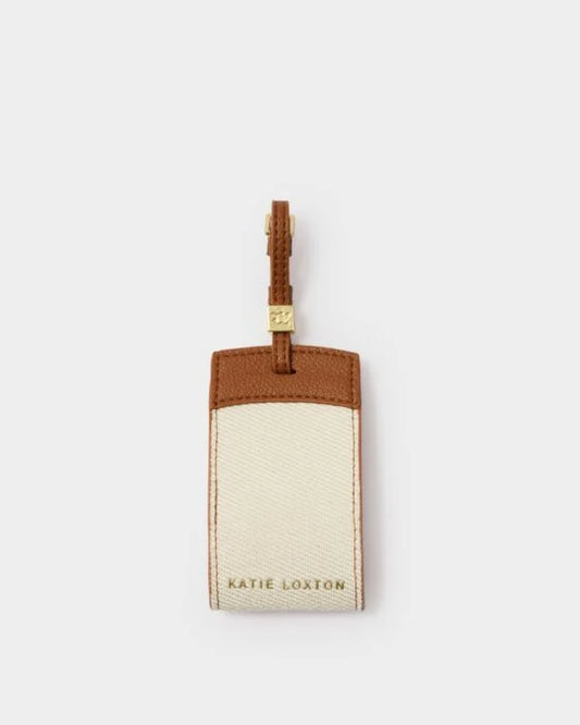 LUGGAGE TAG CANVAS/COGNAC