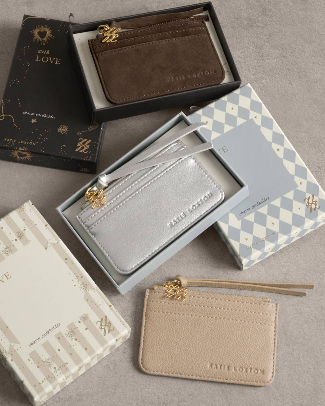 KATIE LOXTON GIFT BOXED COIN AND CARDHOLDER SUEDETTE
