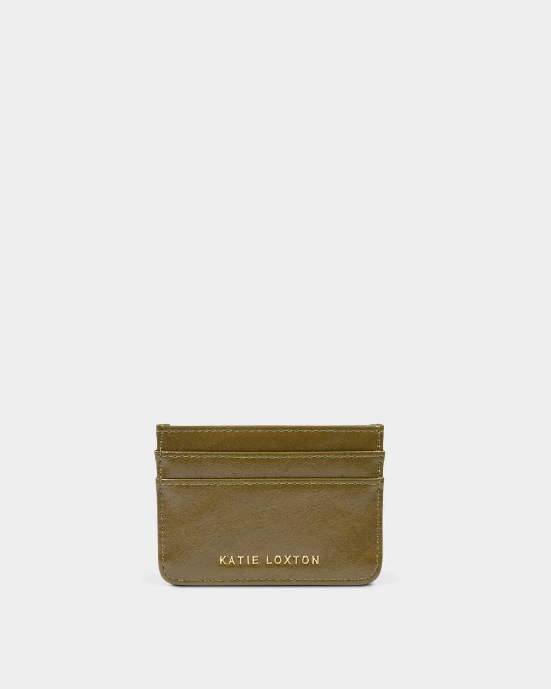 KATIE LOXTON CARHOLDER-DEEP OLIVE PATENT