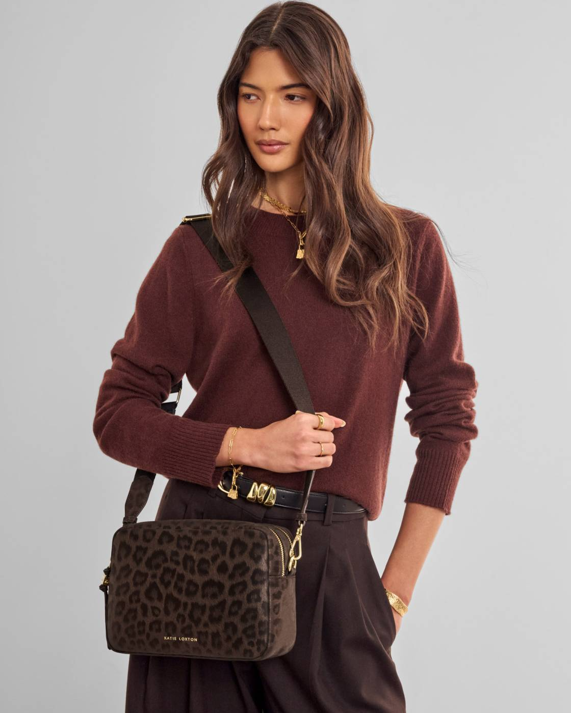 LOTTIE LARGE CROSSBODY CHOCOLATE LEOPARD