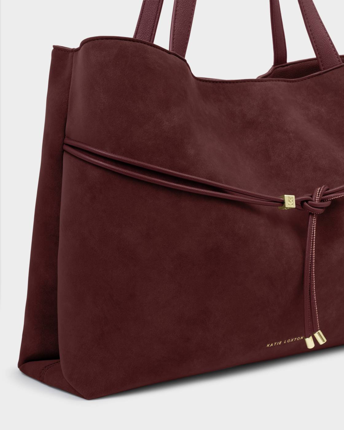 KATIE LOXTON LORI TOTE BAG CHERRY SUEDETTE